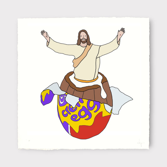 Chris (Simpsons artist) - jesus emerging from a creme egg (2026)