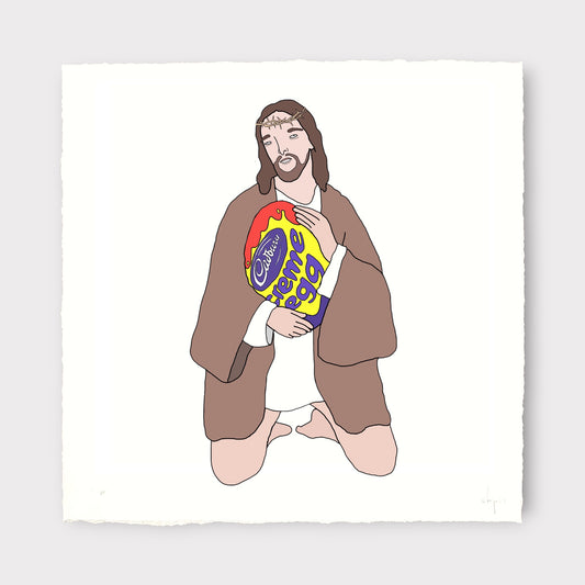Chris (Simpsons artist) - jesus holding a creme egg (2026)