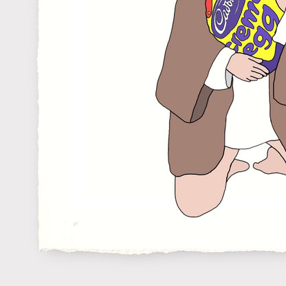 Chris (Simpsons artist) - jesus holding a creme egg (2026)