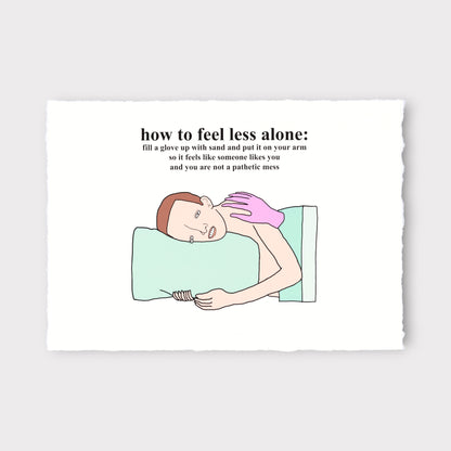 Cartoon illustration of a person lying on a pillow with a sand-filled glove, accompanied by text on a white background.