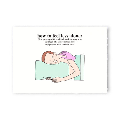 Cartoon illustration of a person lying on a pillow with a sand-filled glove, accompanied by humorous text.