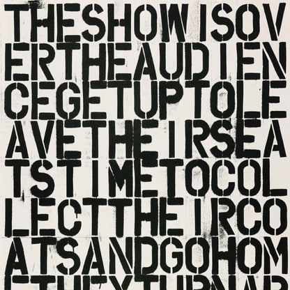 Christopher Wool - Untitled "The Show is Over"