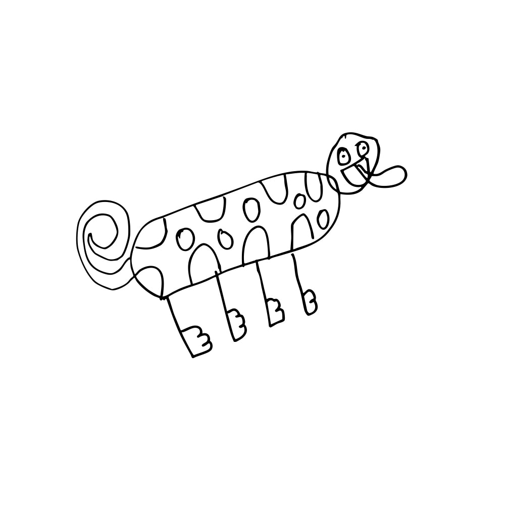 Simple black line drawing of a cartoon snake on a white background