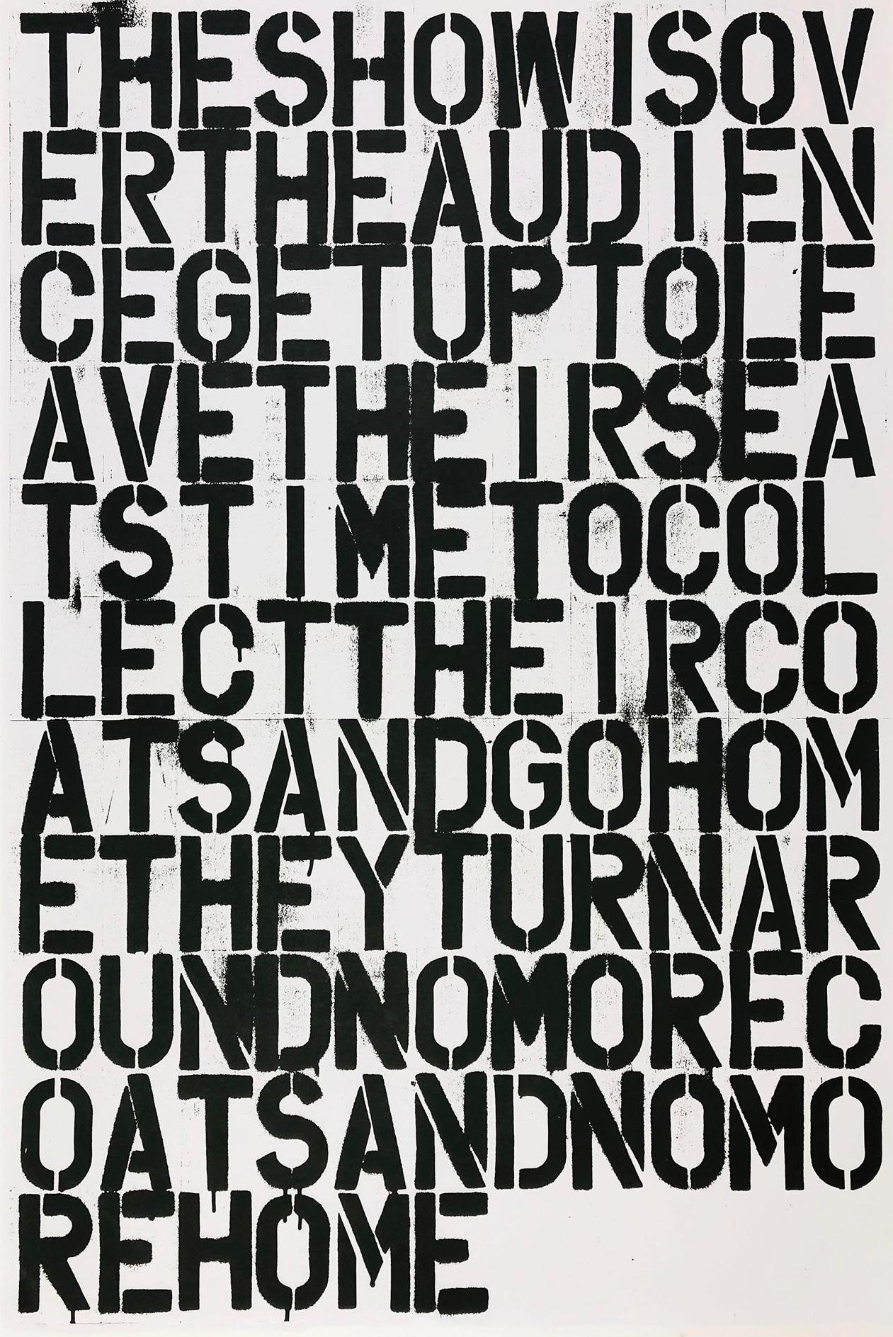Christopher Wool - Untitled "The Show is Over"